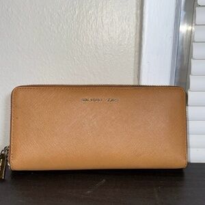 Michael Kors Camel Zip-Around Wallet